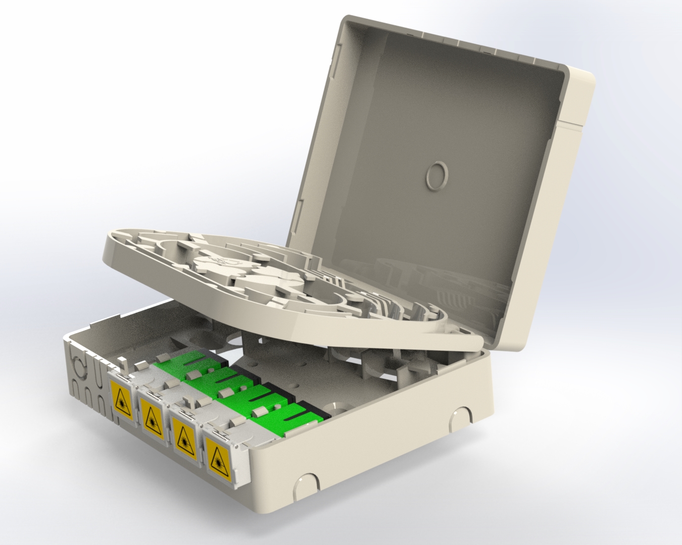 Indoor 4-Port SC/LC Simplex Splicing & Patching Box (Desktop) | FiberHK